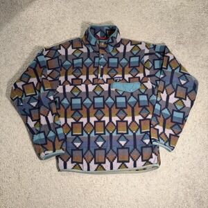 Patagonia Snap T Synchilla Fleece Abstract Pattern Geometric Mens S